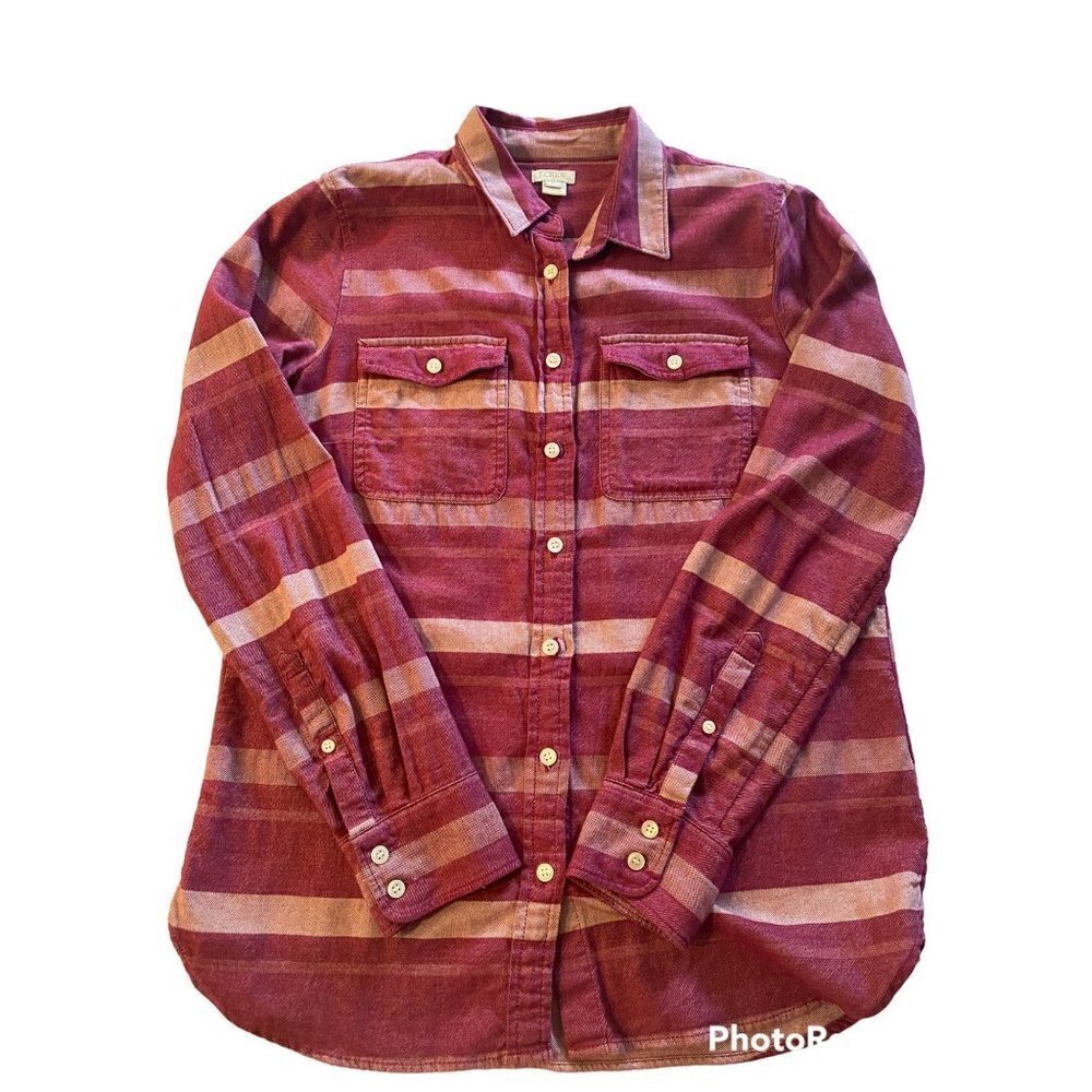 J. Crew Flannel Button Down Long Sleeve Shirt, women's small